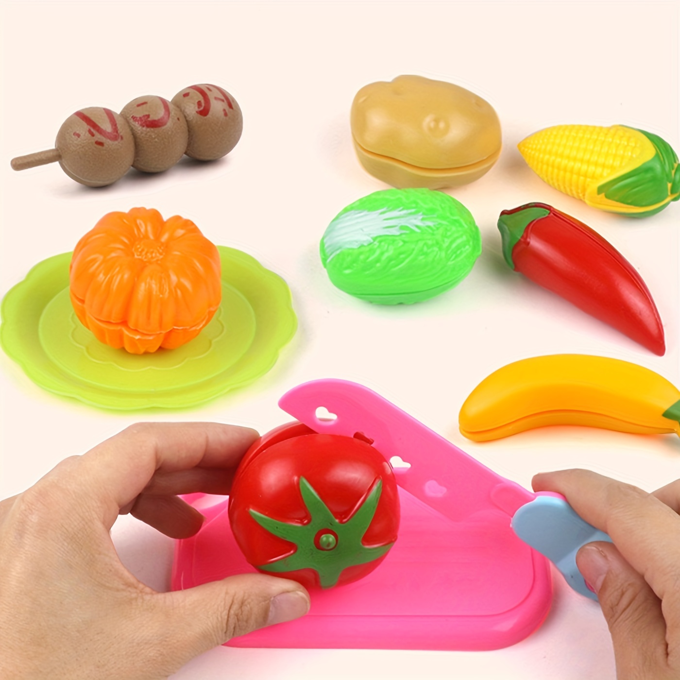 21pcs Kids' Pretend Play Food Cutting Set, Including Fruit