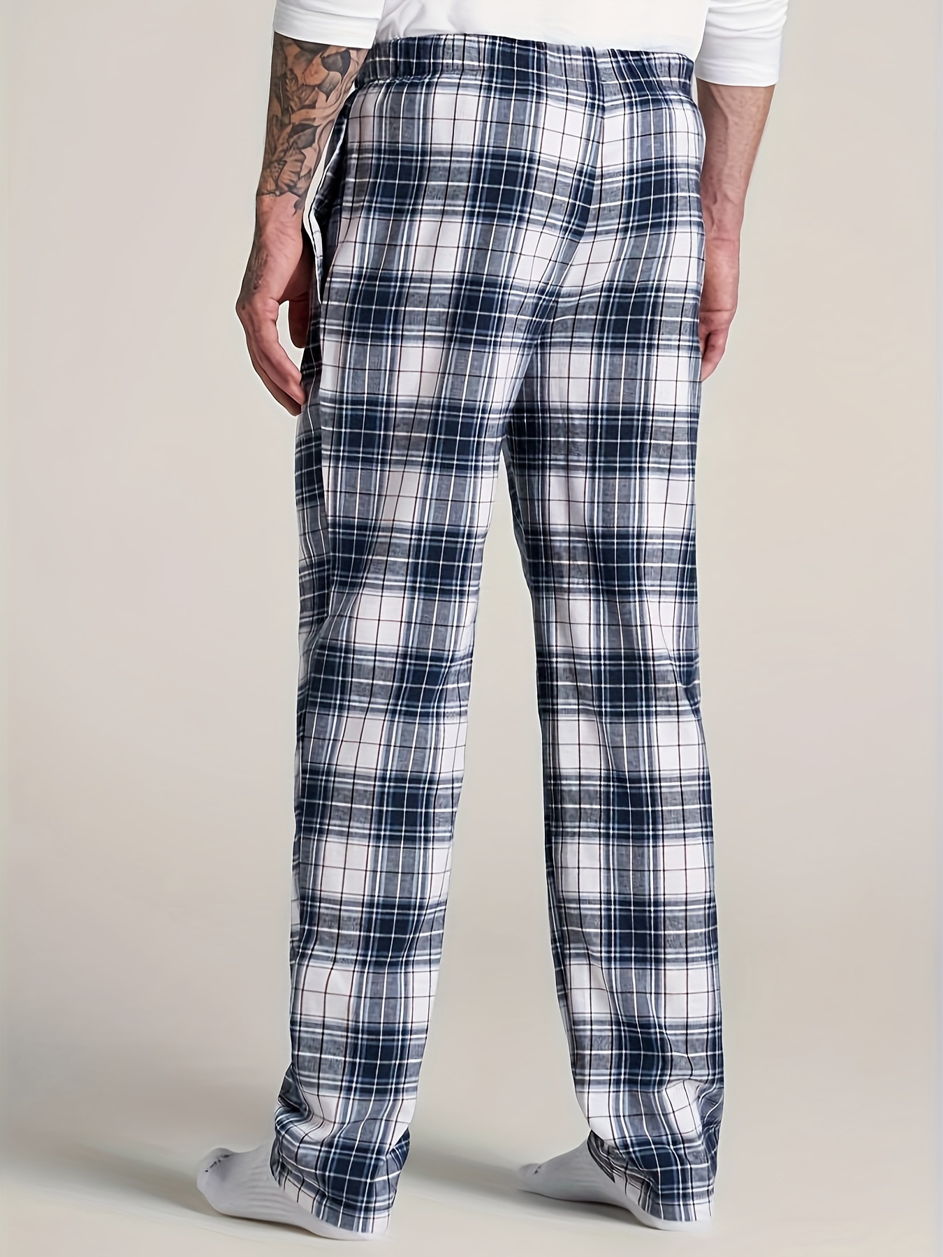 Classic Plaid Pajama Pants Men's Loose Loungewear Comfy - Temu Philippines