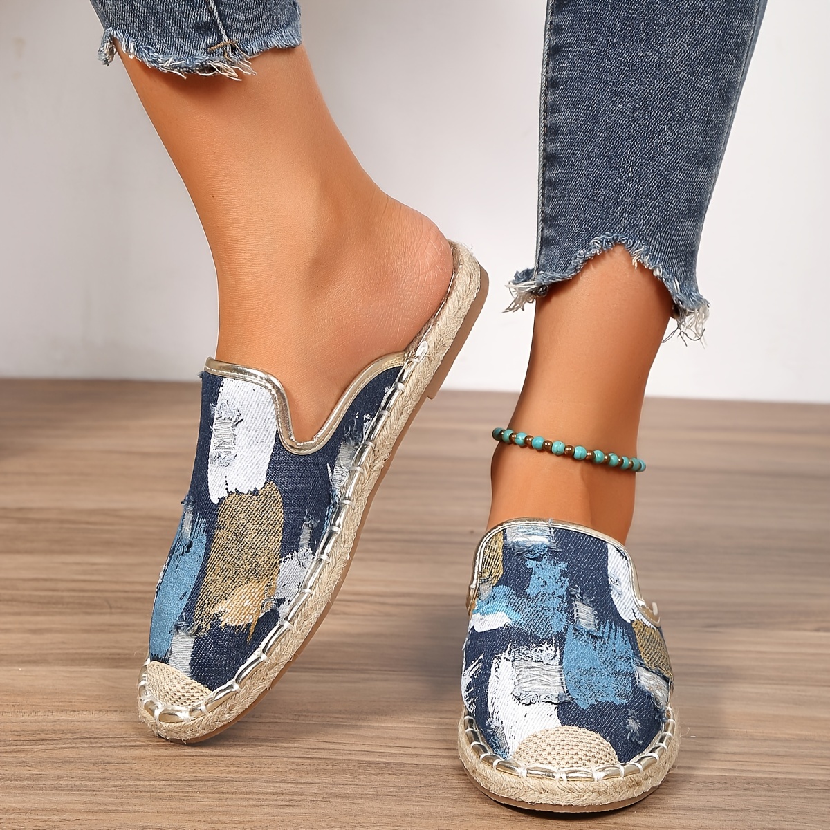 Women's Graffiti Print Slip On Espadrilles Casual Outdoor Shoes
