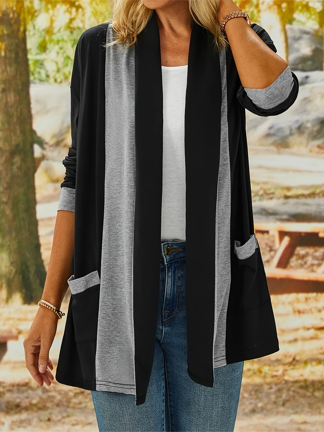 Fall color hot sale block cardigan