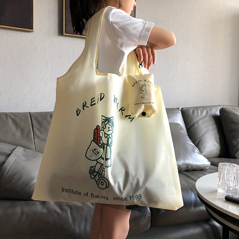 1pc Borsa Per La Spesa Alla Moda E Conveniente Con Grande Capacità, Borsa A  Tracolla, Borsa Di Stoccaggio A Cartone Animato, Borsa Pieghevole A Spalla