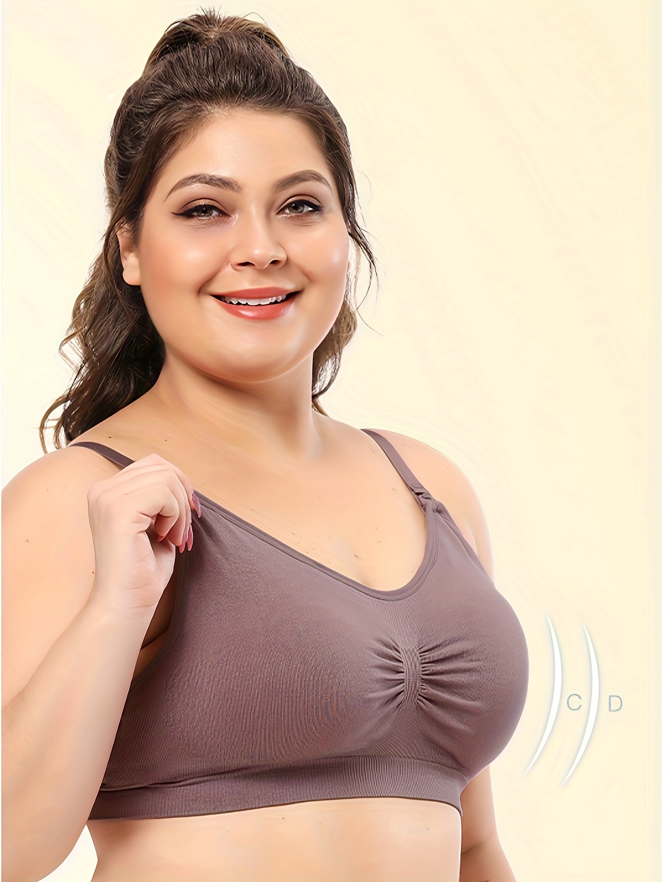 MABEK Bras Plus Size Bra 36-46 Sexy Push Up Bras Front Closure Solid Color  Brassiere Wireless Bralette Breast Seamless Underwear for Women (Color :  Beige, Size : 3.5 UK) : : Fashion