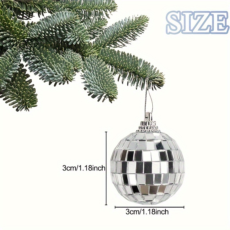 24Pcs Christmas Ornaments Mini Disco Ball Party Decorations - Mini
