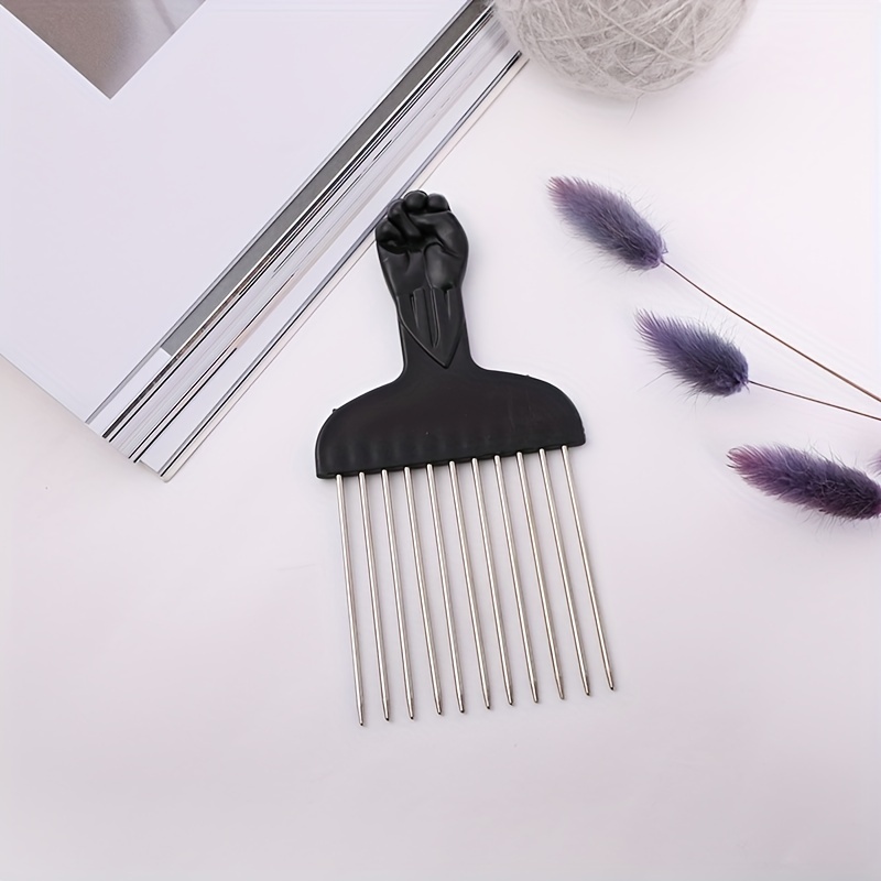 

Stainless Steel Hair Salon Pick Combs, Detangle Wig Braid Hair Styling Comb, Salon Barber Shop Professional Hair Styling Tool For Curly Thick Tangled Hair