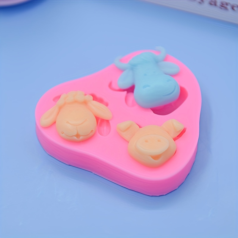 1pc Farm Animals Silicone Mold Sheep Cow Pig Fondant Molds Cake Decorating  Tools Animal Candy Resin Clay Mould Chocolate Gumpaste Moulds