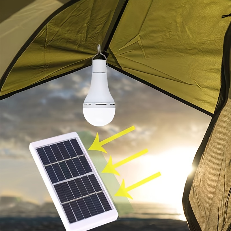 Bombillas solares recargables iluminación de puesto de mercado