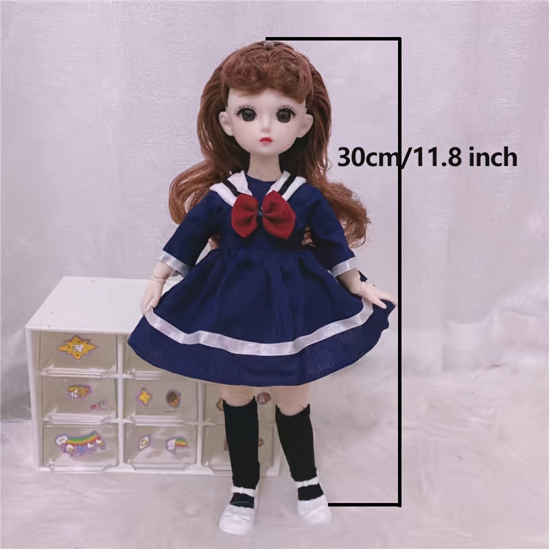 BJD Doll Simulation Doll For People ,Cute Kawaii BJD Doll For Boys Girls  Gift, The Top Can Be Opened, 18 Joints