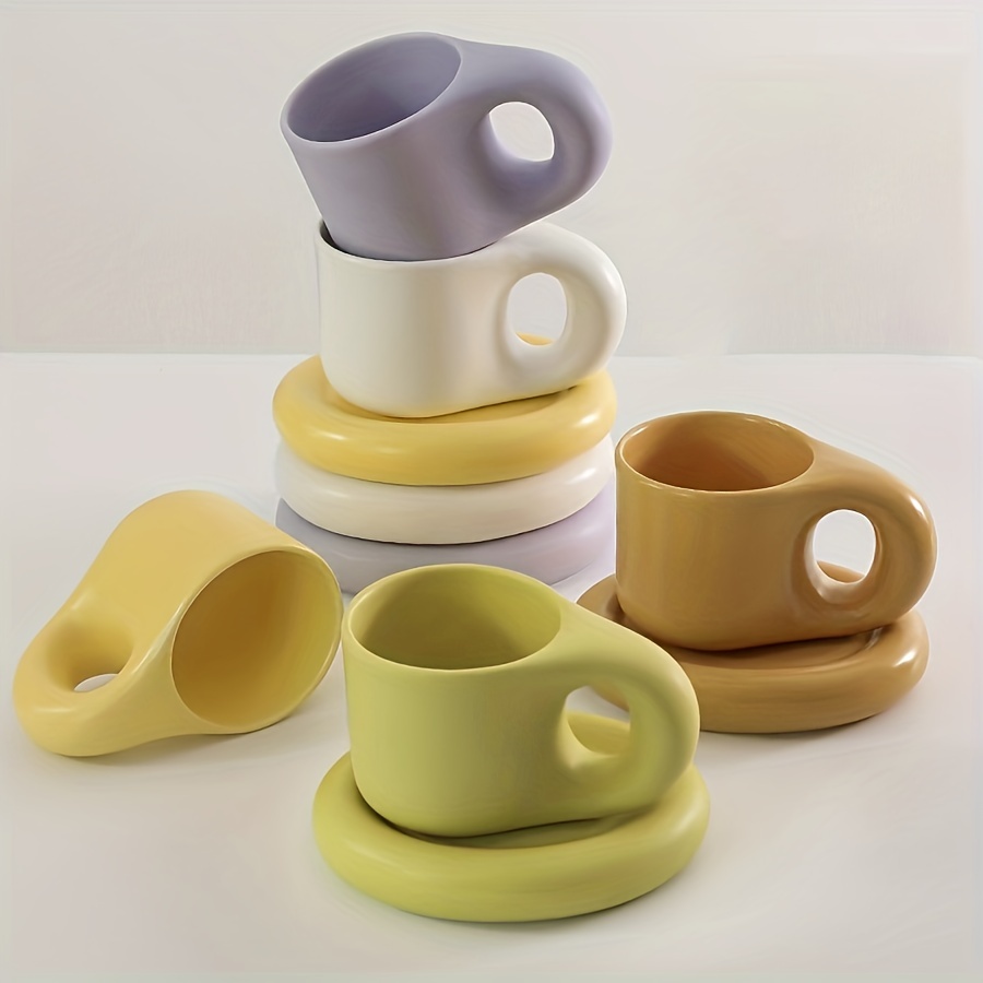 Fatty Coffee Cup With Saucer Set Gift Box Set Ceramic Mug - Temu