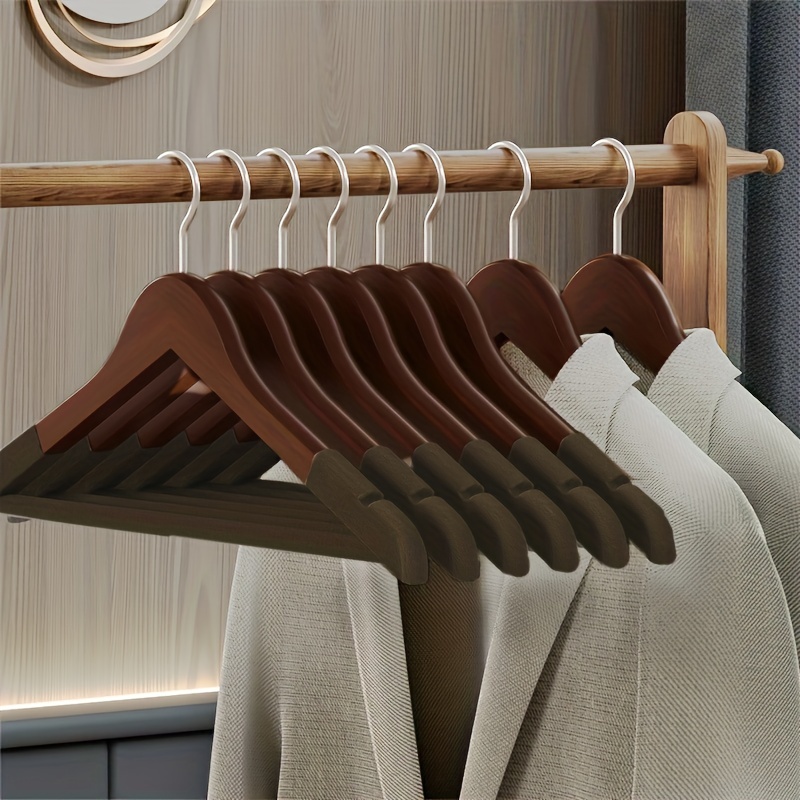 Wooden Hangers - Non-slip Wood Clothes Hanger For Suits, Pants, Jackets -  Heavy Duty Clothing Hanger Set - Coat Hangers For Closet - Natural - Temu