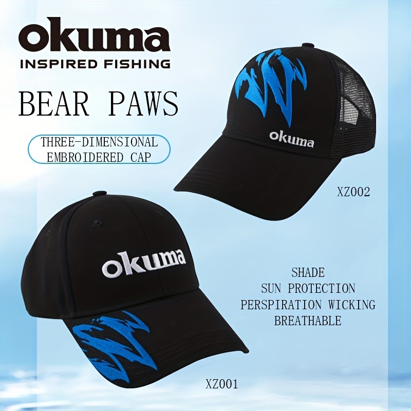 OKUMA Fishing Hat, Sunscreen Windproof Long Brim Outdoor Fishing Hat