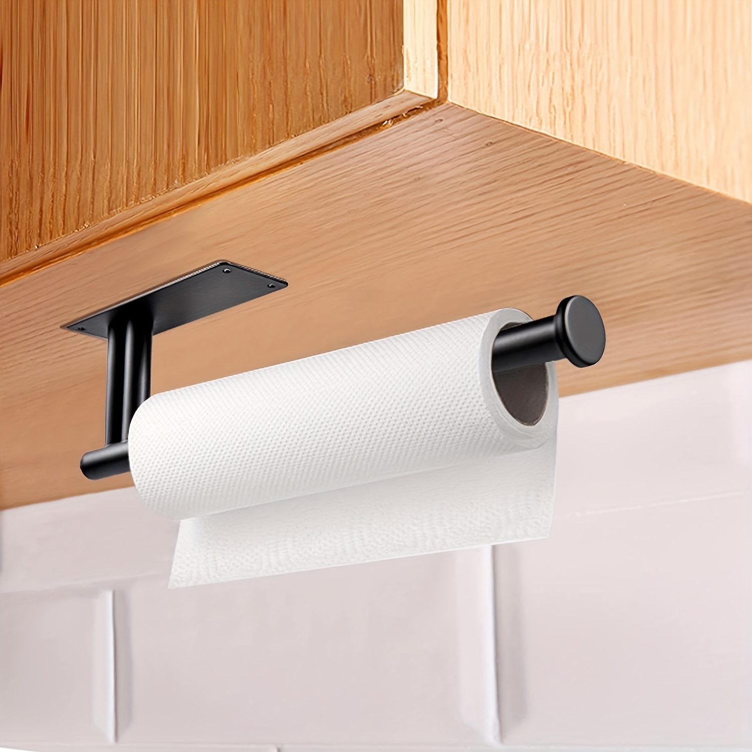 Paper Towel Holder Under Cabinet, Upgraded Version With Two Rods, Stainless  Steel Paper Towel Holder Wall Mount, Self Adhesive Or Drilling Under  Counter Paper Towel Holder For Kitchen - Temu