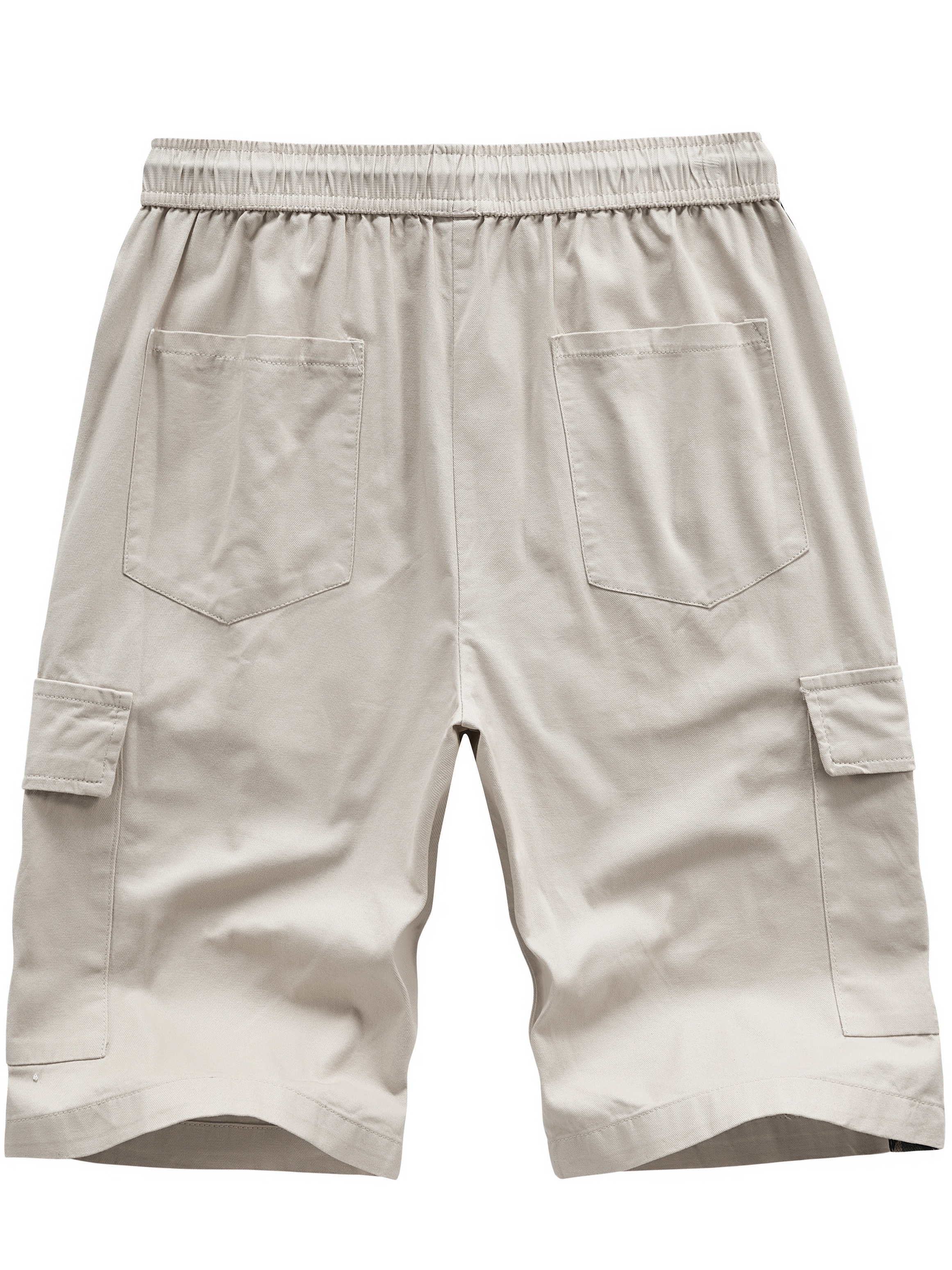 Men's Plus Size Cargo Shorts Solid Color Drawstring Short - Temu