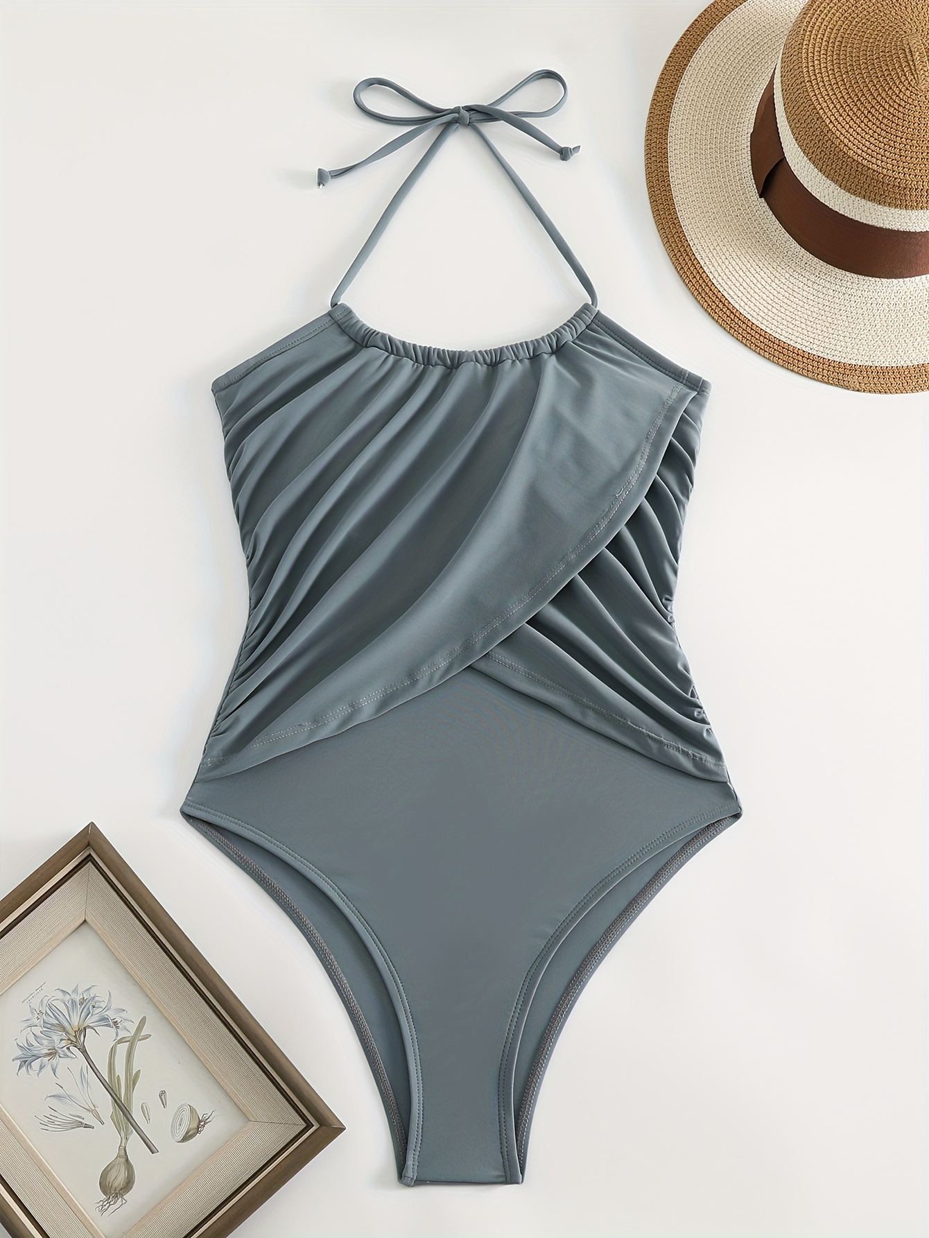 Silver Ruched One Piece