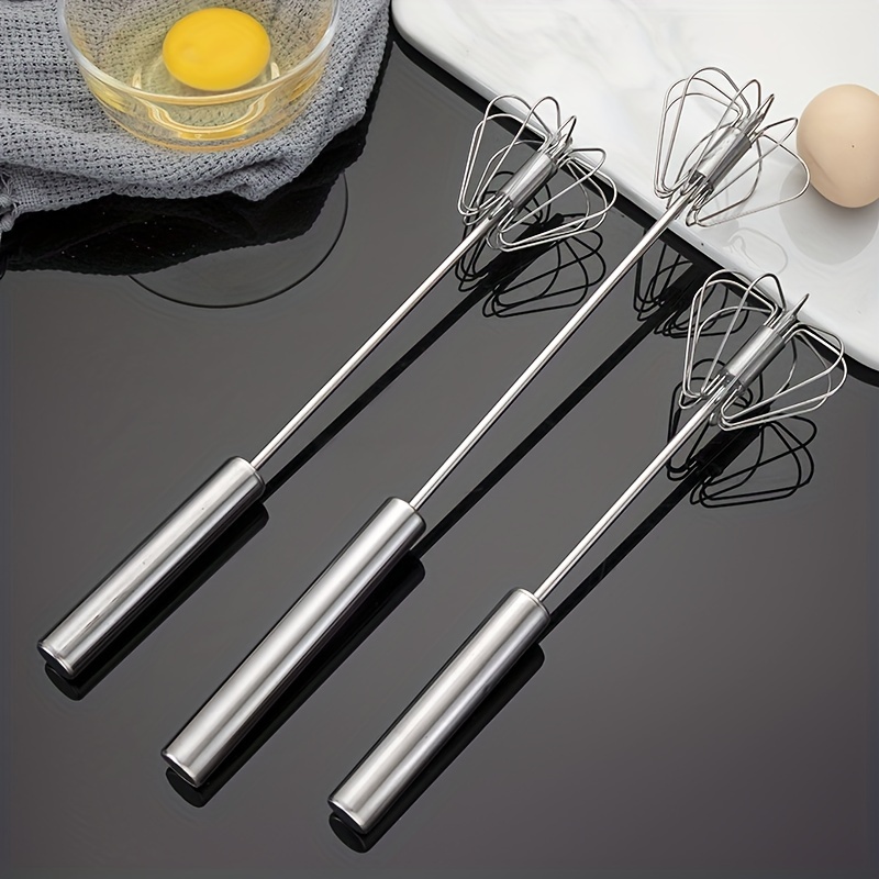 14 Semi Automatic Hand Push Whisk Blending and Whisking Tool - Silver
