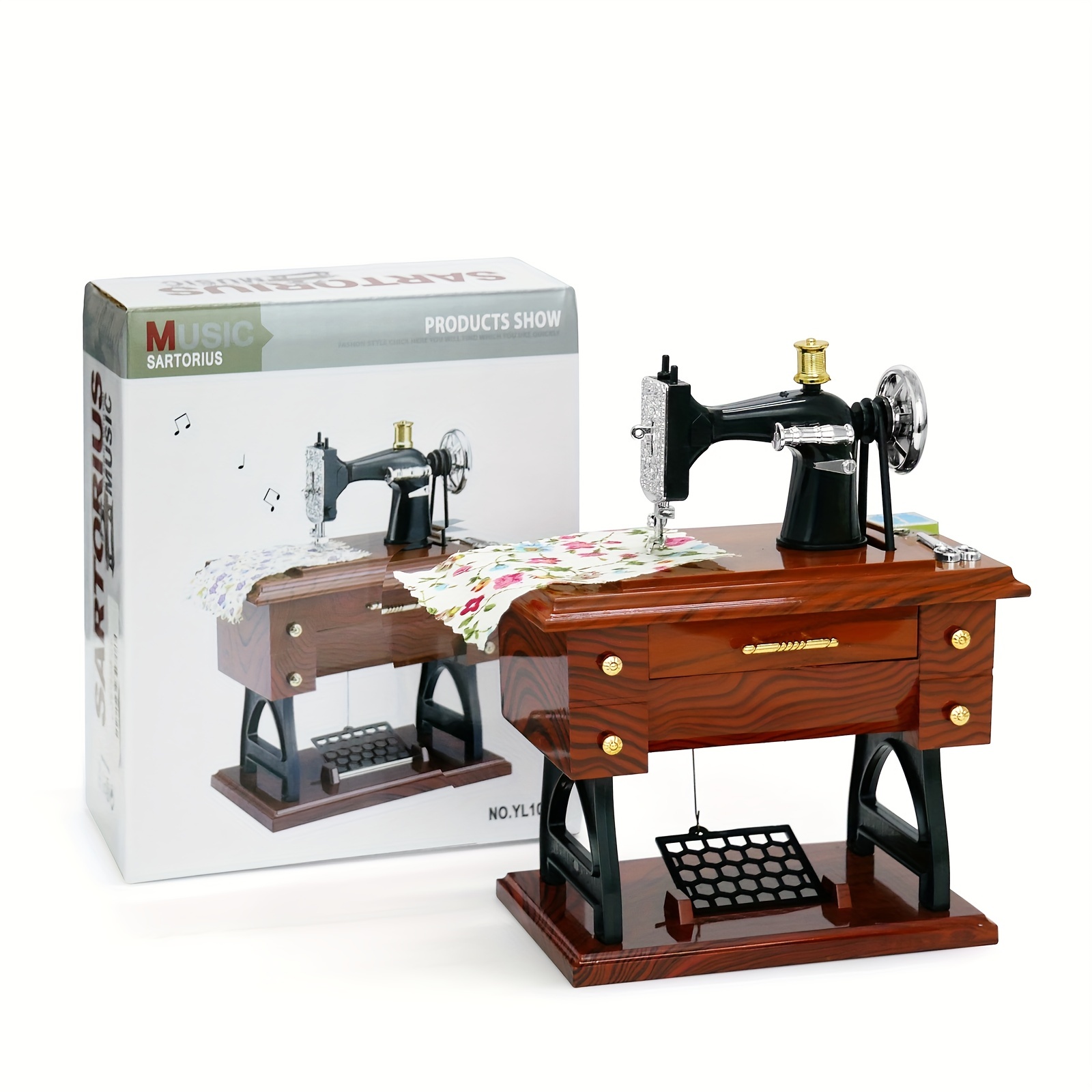 1pc Vintage Sewing Machine Music Box - Creative Ornament for Home, Cafe,  Bar, and Store Decoration