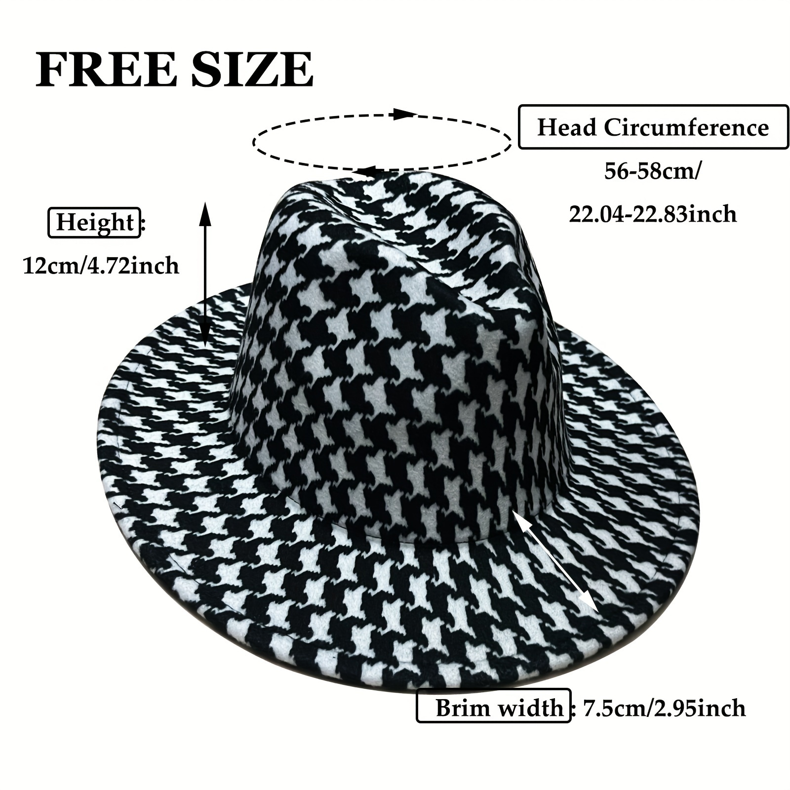 1pc Fedora Hats Wide Brim Fedora Hats For Women Men