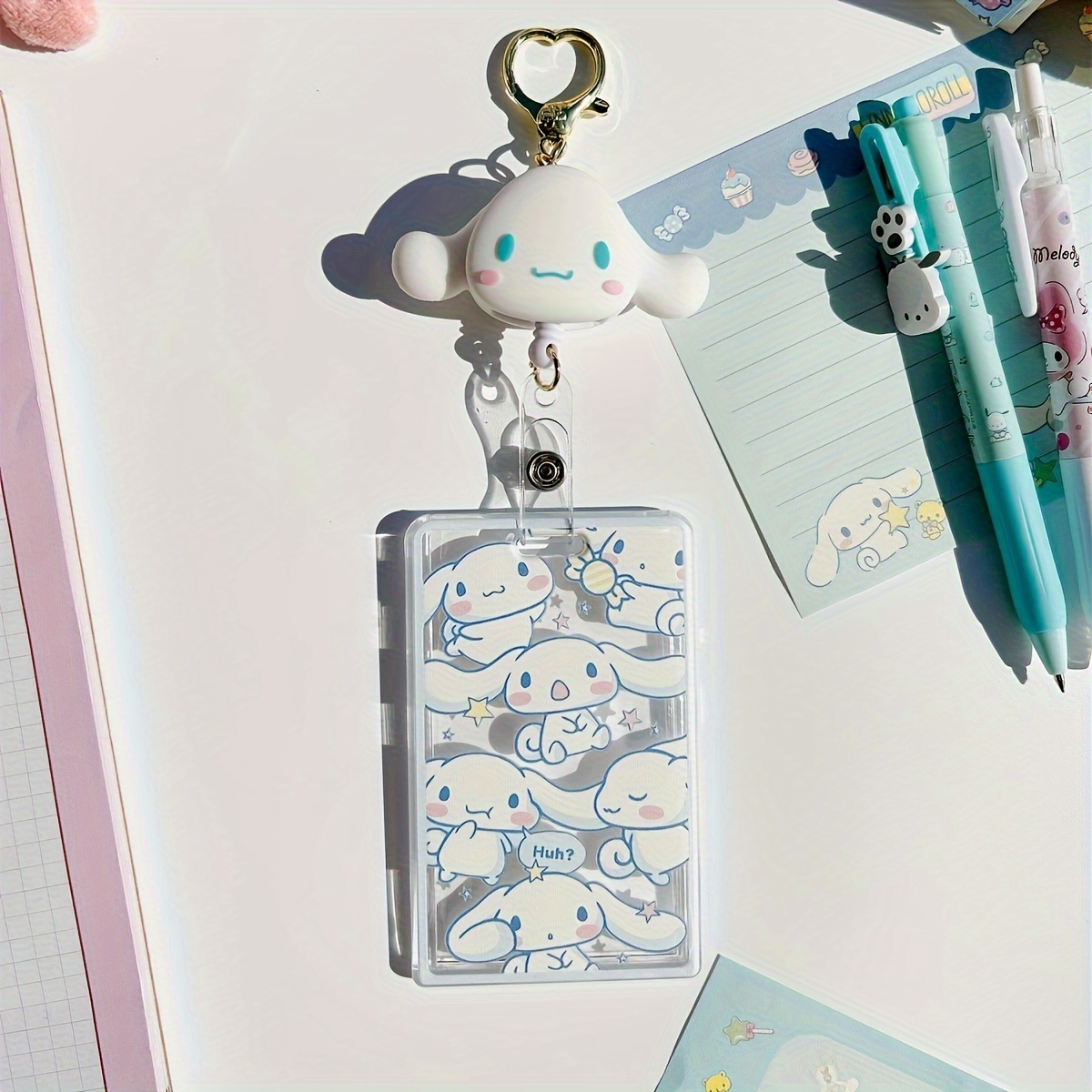 Anime Doll Telescopic Card Cover Buckle Acrylic Badge - Temu