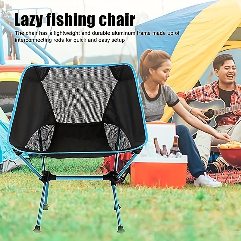 

Ultralight Portable Camping Chair, Compact Folding Backpacking Chair, Collapsible Beach Chair Patio Dining Chair With Carrying Bag, For Outdoor Hiking Fishing Backyard Picnic Travel
