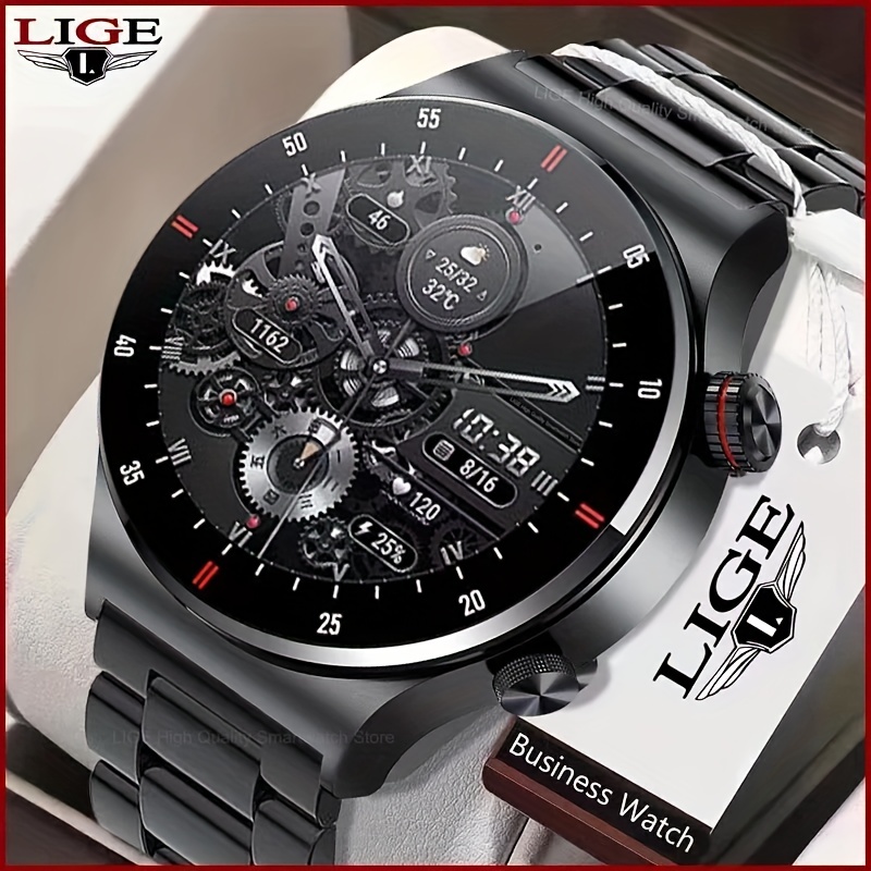 LIGE Watches for Women Men Stopwatch Waterproof Digital Analog Watches  Outdoor Sports Electronic Black Watch 