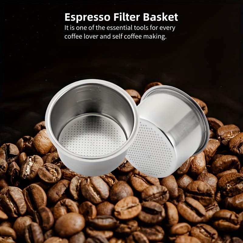 Stainless Steel Coffee Filter, Double Cup Coffee 51mm Single Wall  non-pressurized Porous Filter Basket, Please check the size and shape  carefully
