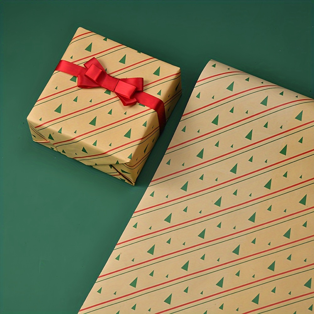 Christmas Wrapping Paper Sheet With Gift Tags Kraft Wrapping - Temu
