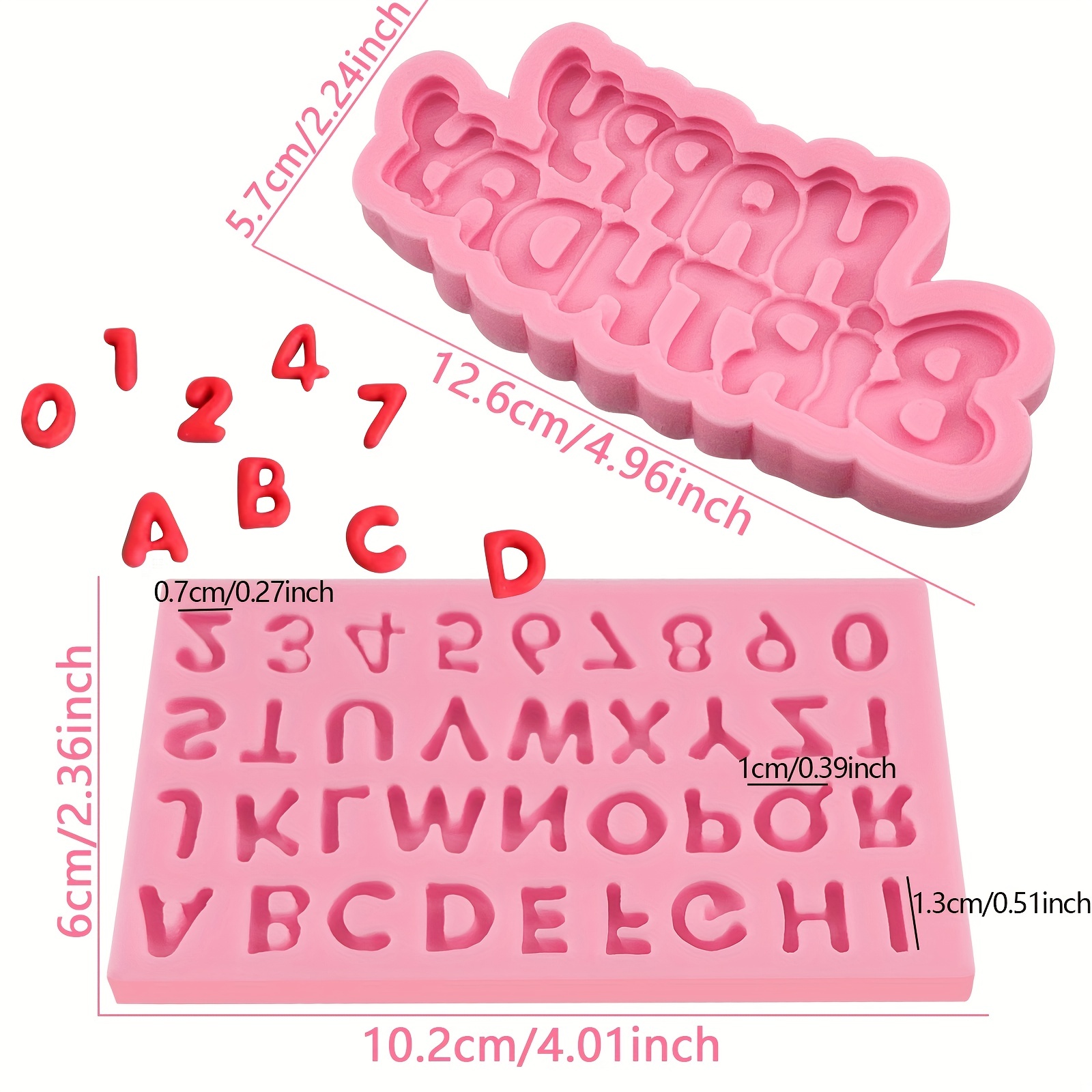 Uppercase Letters Fondant Molds Alphabet Number 0 9 - Temu