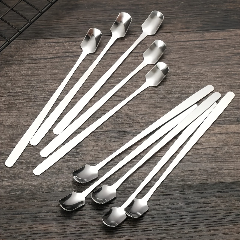 Stainless Steel Coffee Square Head Spoon Long Handle Tea Spoons