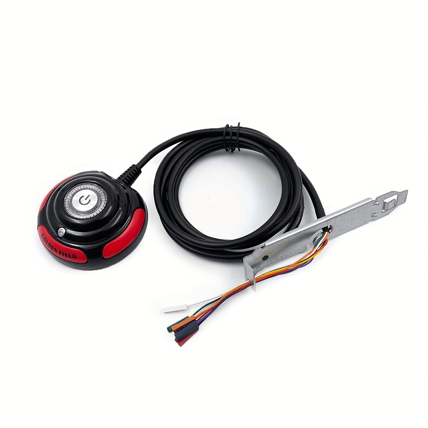 Desktop Light Up Power and Reset Button Switch 1.6M - Black/Red  AE-DESKTOP-SWITCH