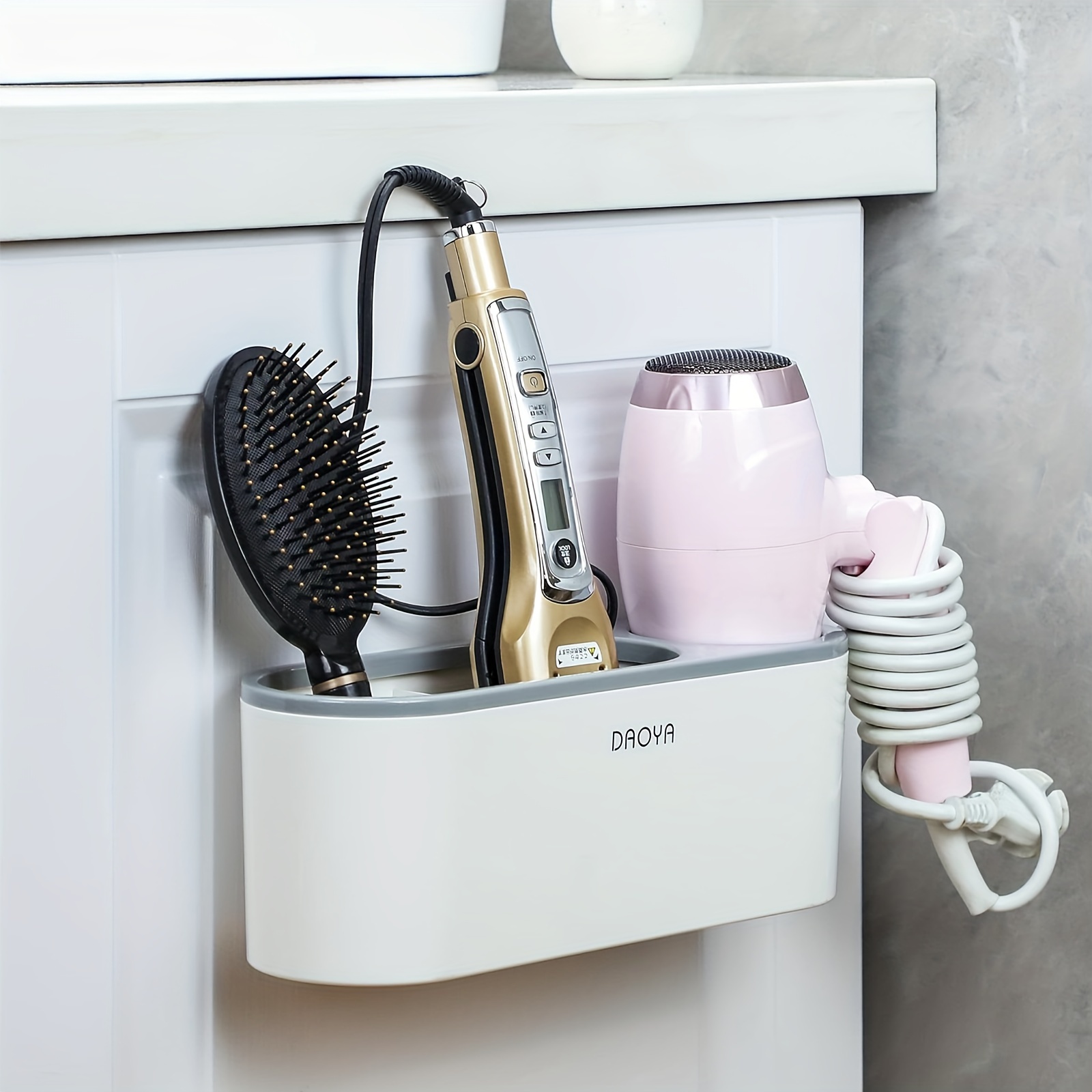 Hair Dryer Holder Organizer Bathroom Styling Tool Appliance