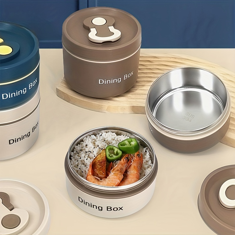 Reusable Round Bento Box With Divided Plates And Lid - Perfect For Healthy  Meals On The Go - Temu