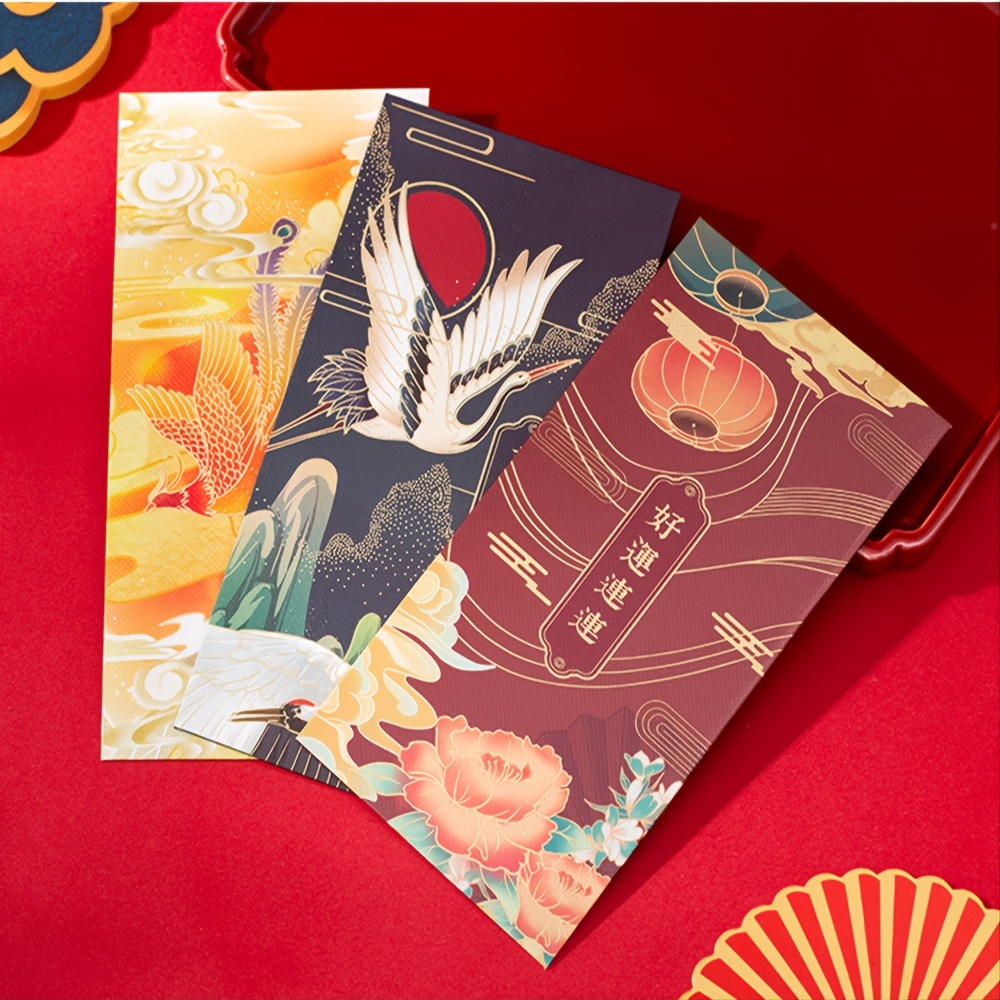 2Pcs 2023 Chinese New Year Color Gold Frosted Red Envelope Spring Festival  Wedding Birthday Fu Red Packet Rabbit Year Hongbao