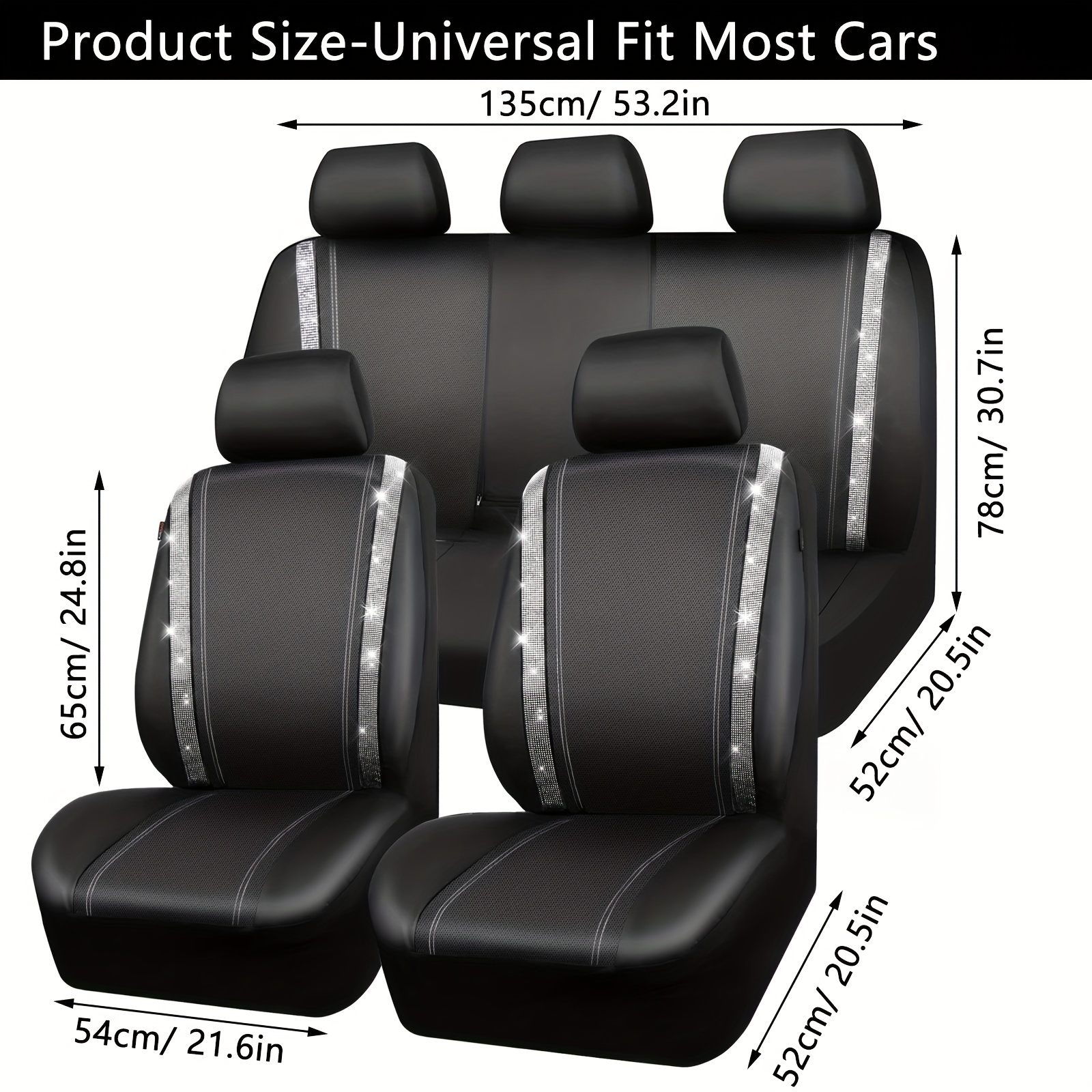 Black rhinestone deals seat covers