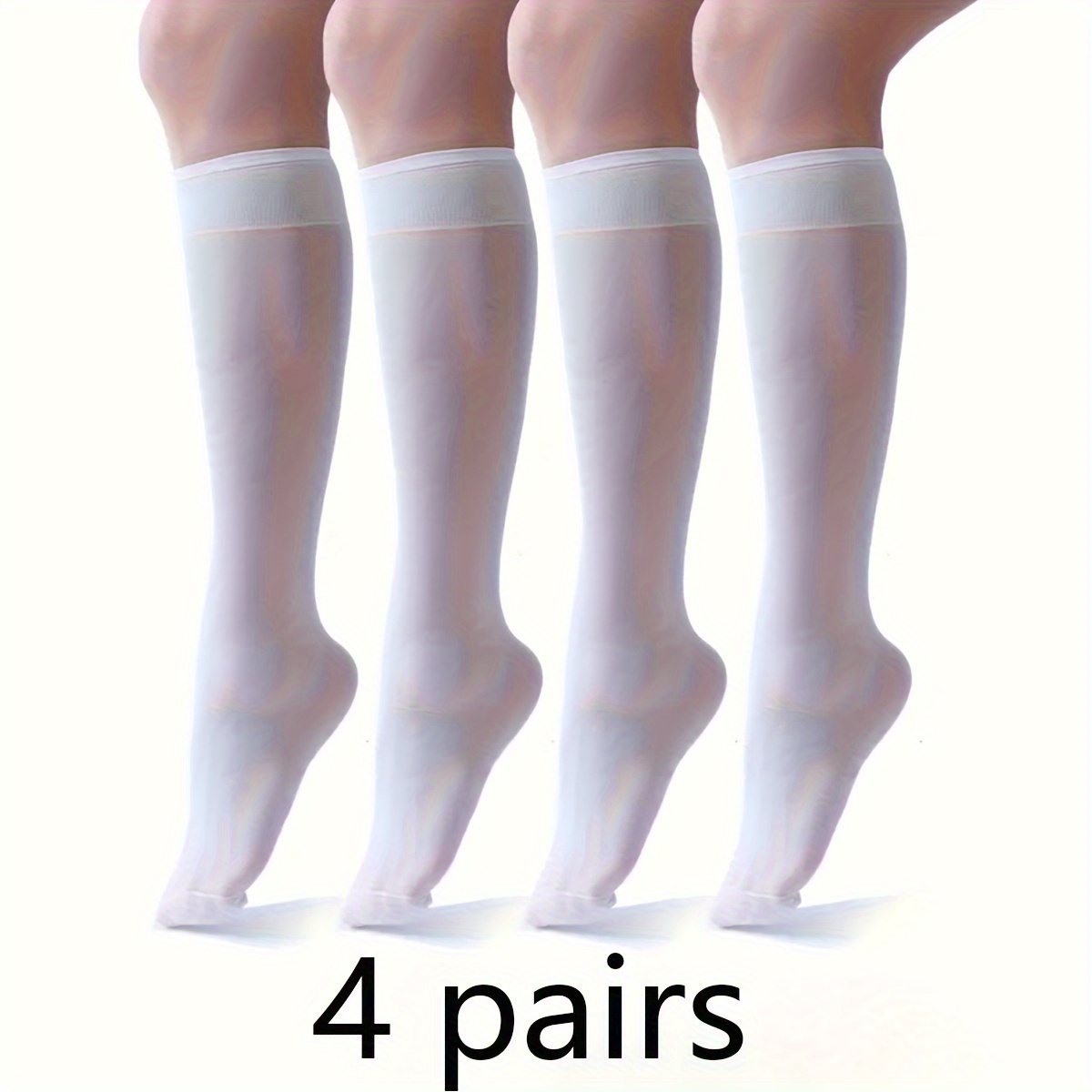 

4 Pairs/6 Pairs Of Women's Lightweight Breathable Solid Socks For Spring And Autumn, Comfortable And Stylish.