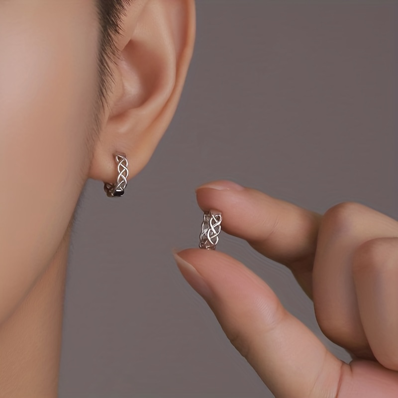 Stylish Copper Woven Earrings for Men