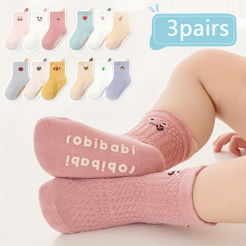 5 Pairs Anti-slip Non Skid Ankle Baby Socks Breathable Rubber Grips Cotton  Children Boy Girl's Toddler Floor Socks Low-Cut Sock - AliExpress