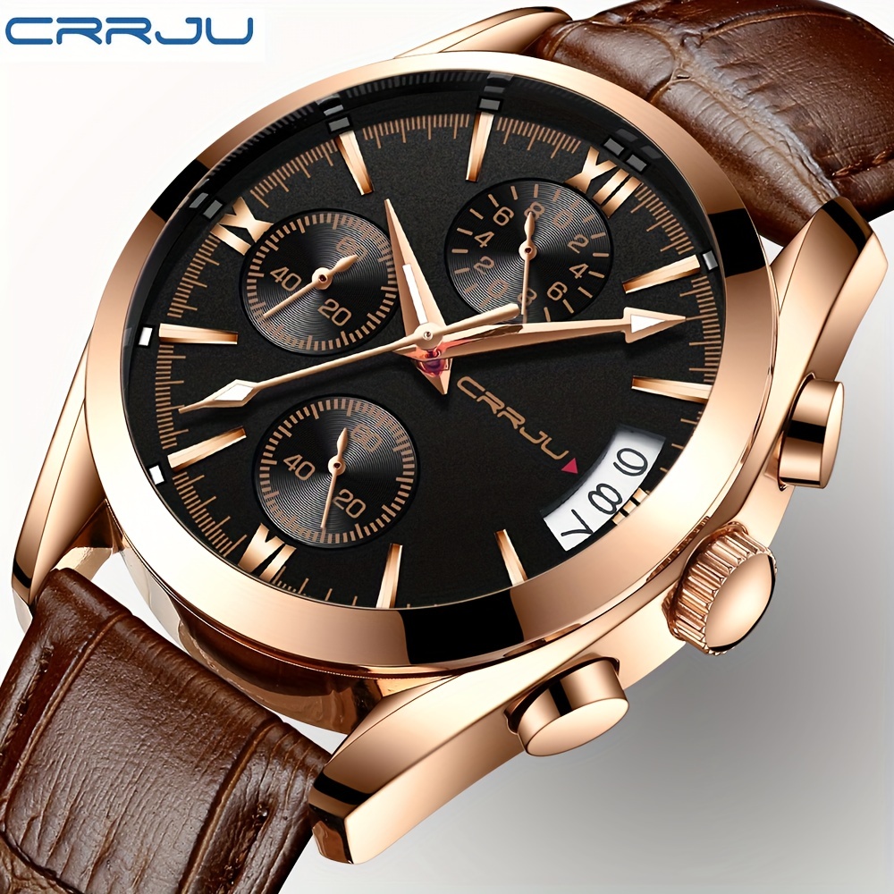 Crrju Fashion Men's Watch Chronograph Watch - Temu