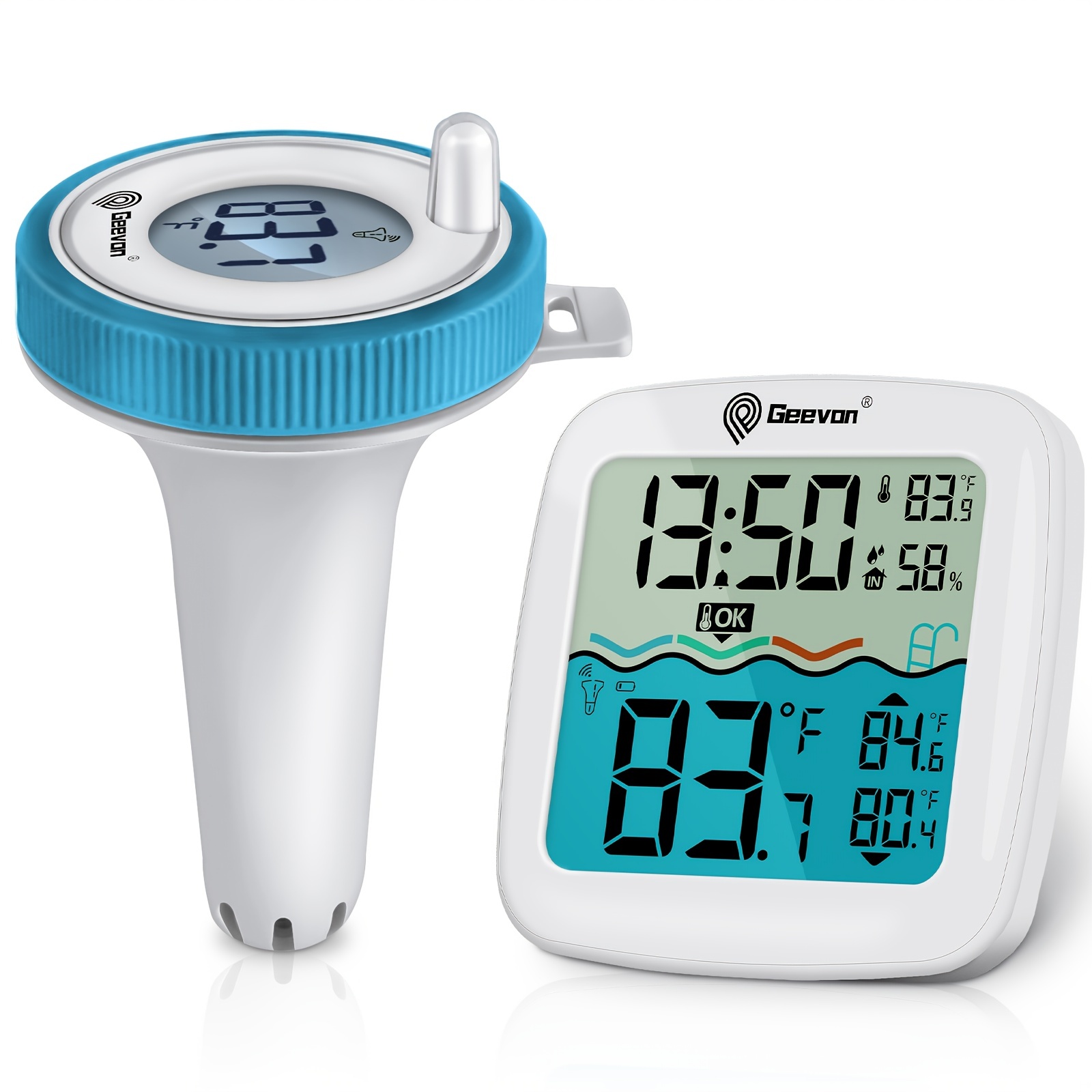 Baldr Wireless Pool Thermometer - Accurate Swimming Pool and Pond Temperature Monitor with Indoor Display