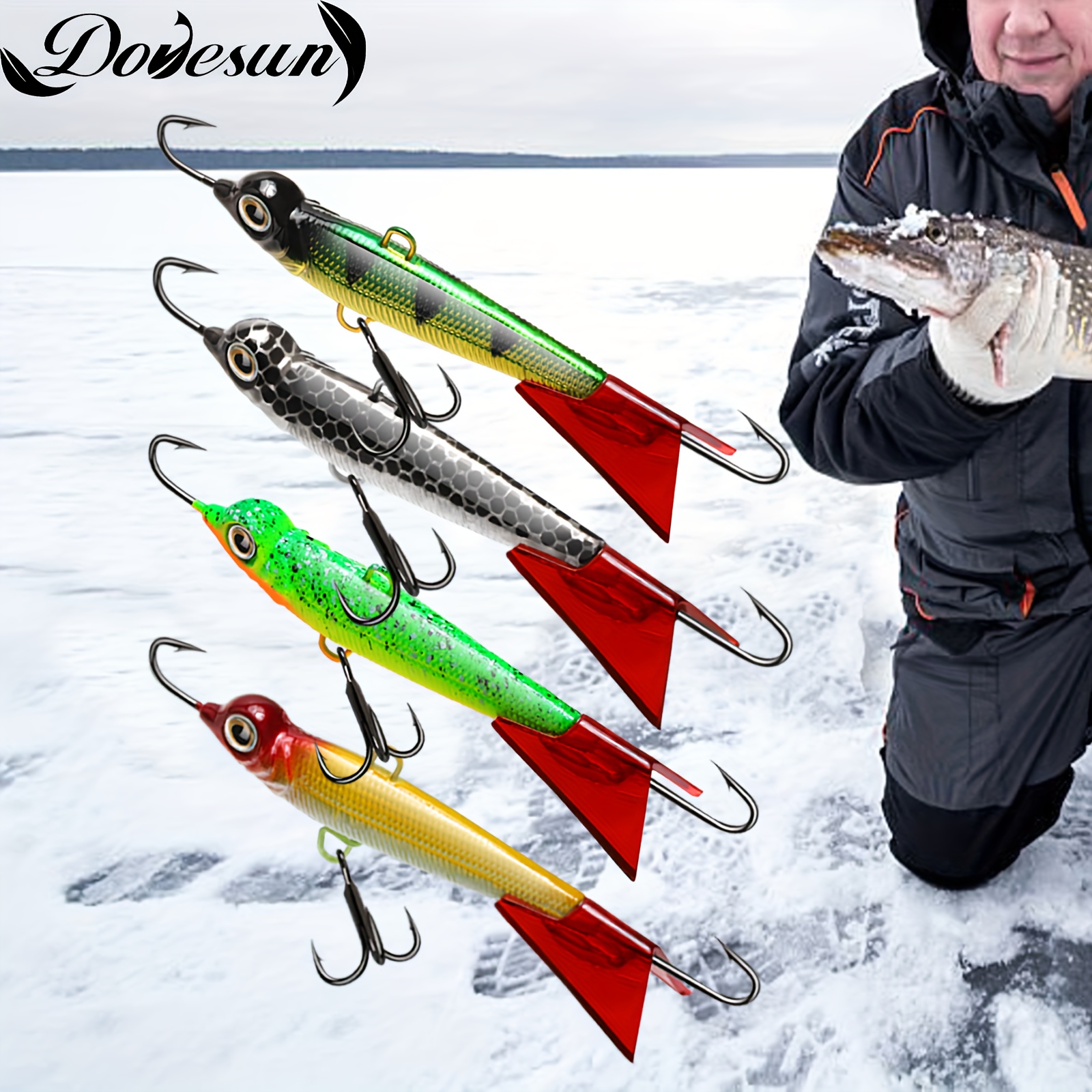 Dovesun Ice Fishing Jigs Ice Fishing Lures Glide Tail Wings - Temu Canada