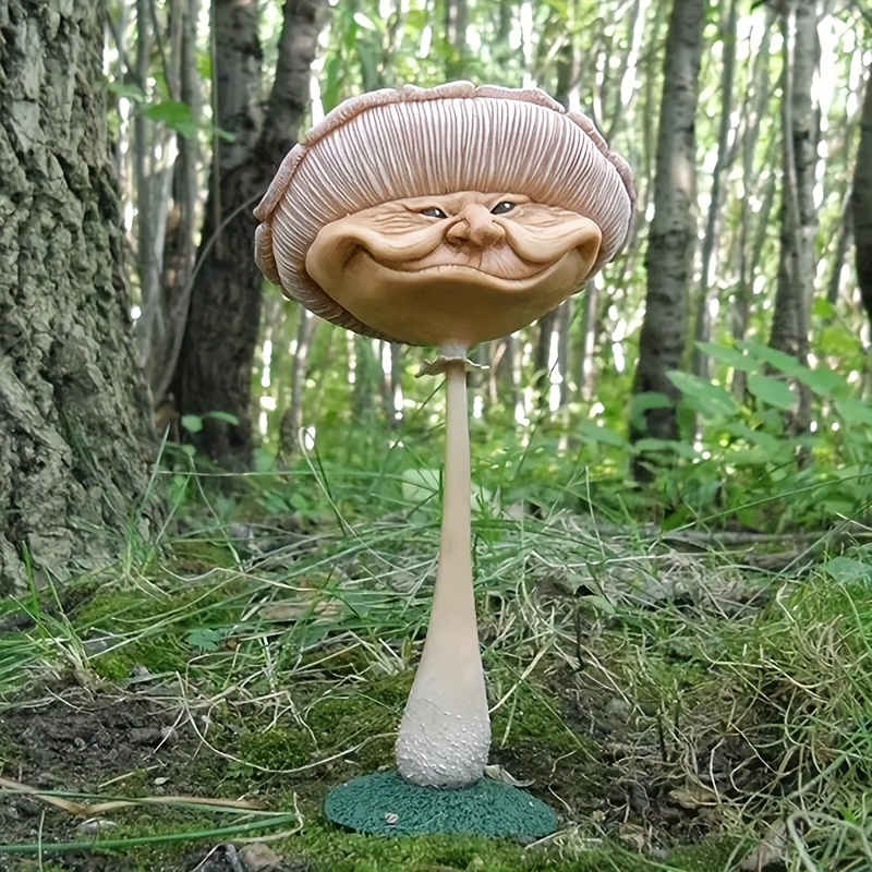1pc drôle visage humain champignon résine statue champignon - Temu Canada