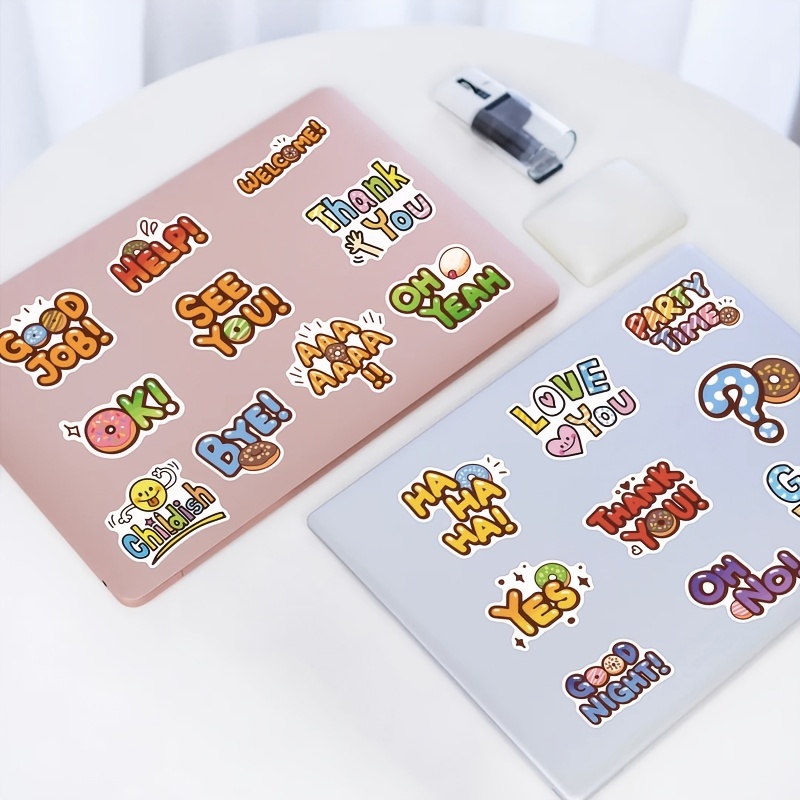 100pcs Alphabet Letter Stickers, Waterproof Stickers for Scrapbook, Laptop, Computers, Skateboards, Water Bottles and Gift