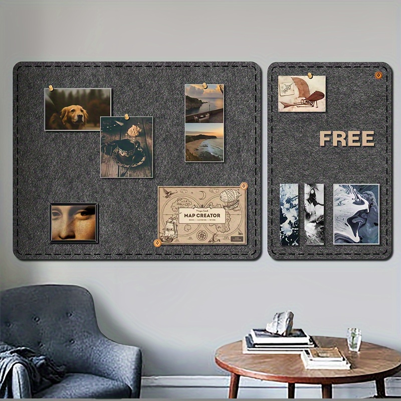  Tablón de anuncios de corcho, 2 piezas de 15.7 x 12 pulgadas  con marco decorativo de madera para pared, dormitorio, cocina y oficina,  con pasadores de madera (blanco) : Productos de Oficina