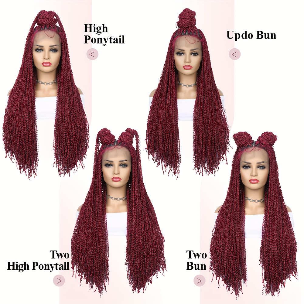 Long Zizi Braids Wig 13x4 Lace Frontal Wig Box Braid Wigs - Temu