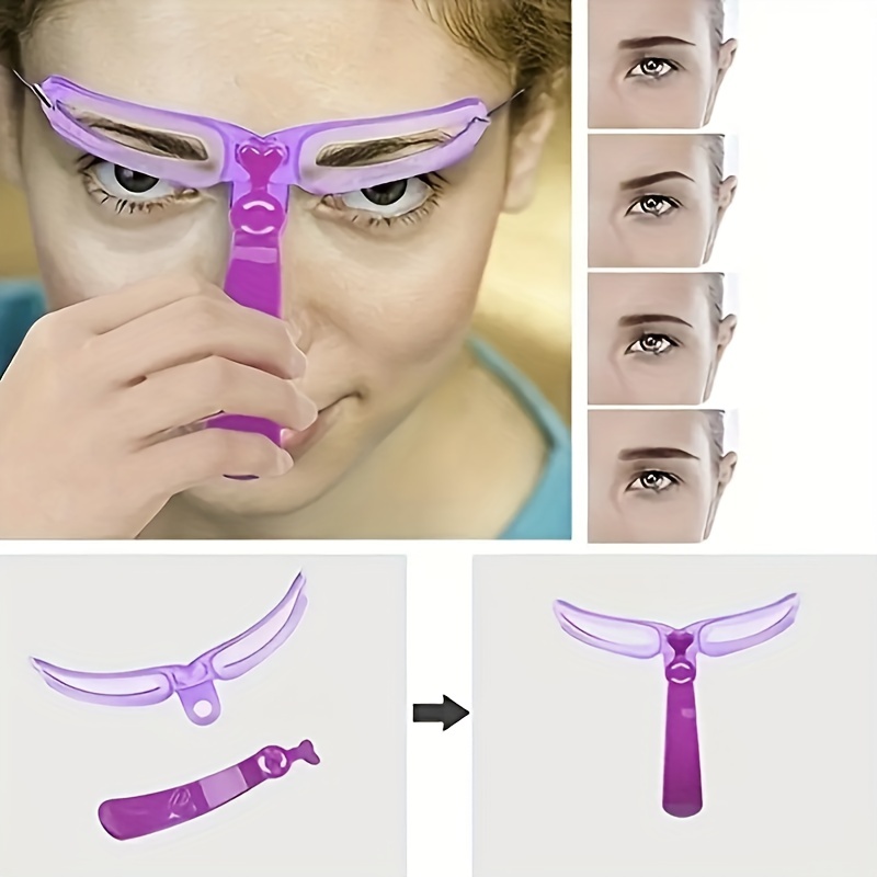 8pcs eyebrow stencils eyebrow shaping kit eyebrow template 8 styles reusable eyebrow stencil with handle details 0