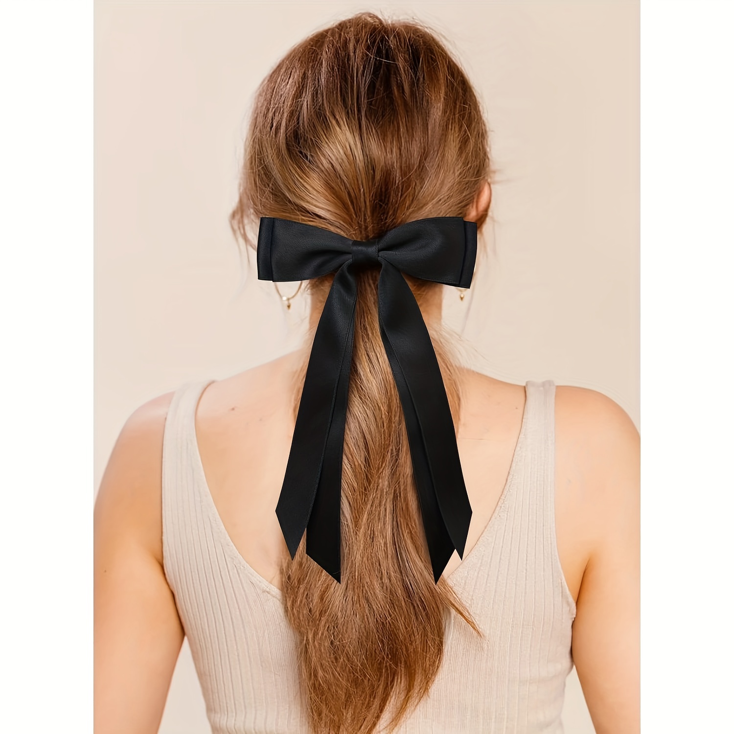 6pcs Bow Hair Clips for Women, Satin Hair Bows Ribbons for Hair