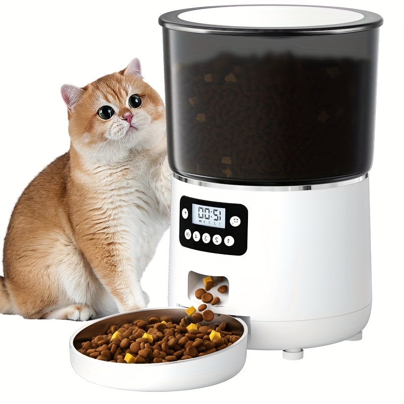 Comedero automático para gatos, dispensador de alimentos secos para gatos  con temporizador de 3 litros con diseño sin obstrucciones, alimentador