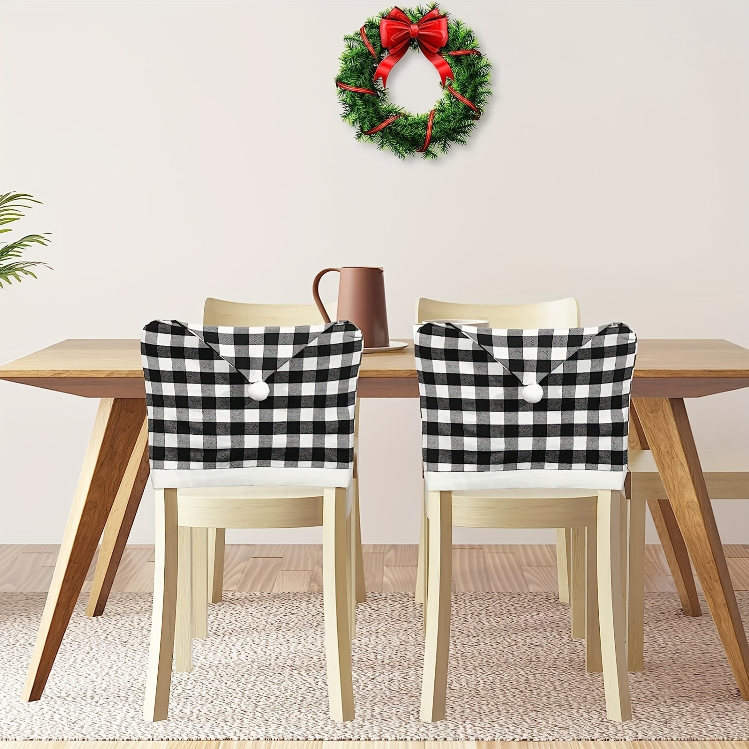 Black and white discount buffalo plaid chair covers