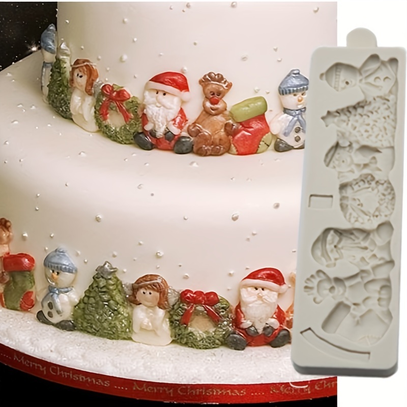  3D Santa Elk Bear Elf Boy Fondant Chocolate Mould Cake