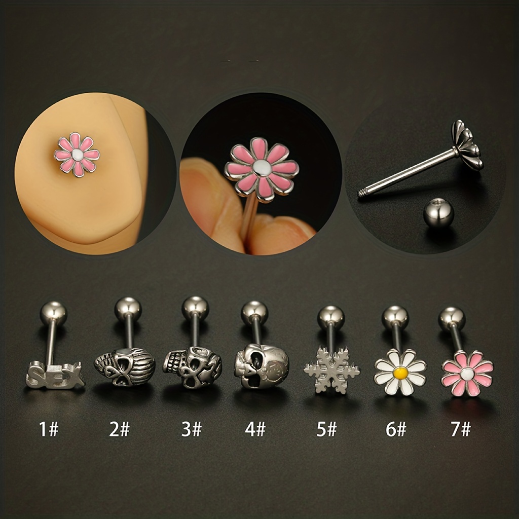 10pcs Silicone Rose Tongue Rings