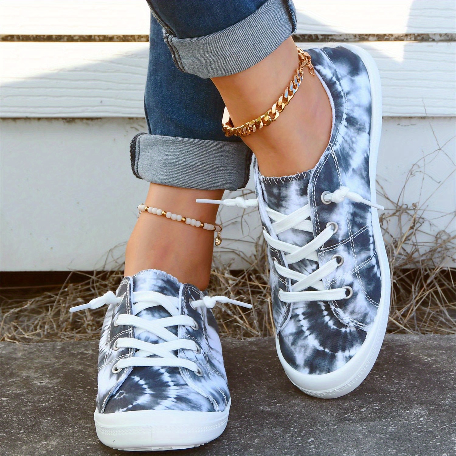 Womens size 9 tie top dye lace up canvas shoes, marble dyed sneakers,