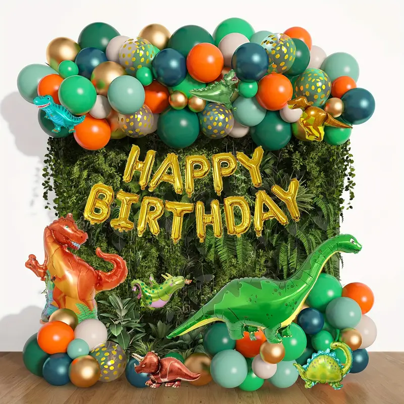 Dinosaur Party Supplies, Happy Birthday Balloons, Dinosaur